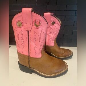 Pink and Brown Western Boots Old West Toddler Size 7 🩷🤎